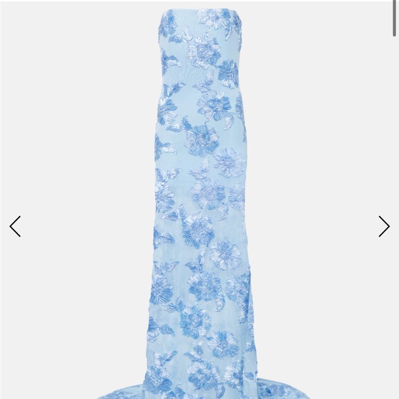 Elegant Blue Floral Maxi Dress - Picture 1 of 5